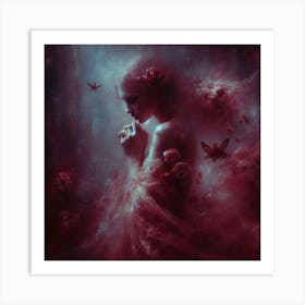 Woman In A Red Dress Art Print