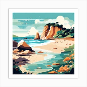 Beach Landscape Painting Art Print