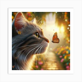 Butterfly Cat 3 Art Print