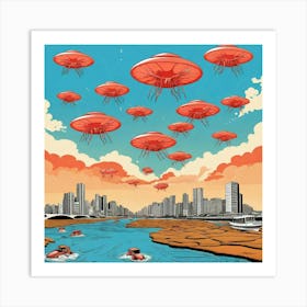 Aliens In The Sky 1 Art Print