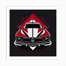 Car Red Artwork Of Graphic Design Flat (144) Art Print