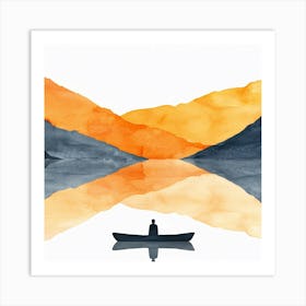 Canoe On The Lake Art Print