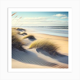 Sand Dunes On The Beach Art Print