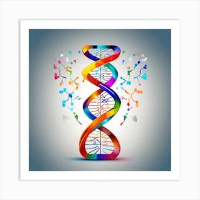 Dna Strands Background Vector Illustration Art Print