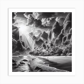 Black And White Painting 3 Art Print