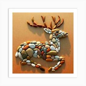 Pebble Deer Art Print