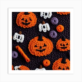 Crochet Pumpkins Art Print