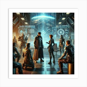 A Tense And Dramatic Sci Fi Scene Titled Allies A Art Print