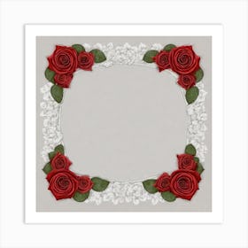 Frame With Roses 27 Art Print