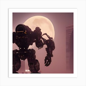 Robot In The City Art Print