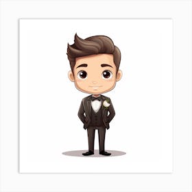 Cartoon Groom Art Print