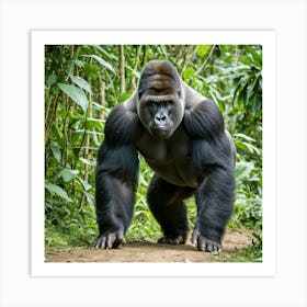 Gorilla In The Forest 4 Art Print