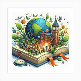 The Power of Knowledge and Education to Shape a Better, More Sustainable Future for All: An Exploration of How Education Can Help Us Understand and Address Global Challenges Such as Climate Change, Poverty, and Inequality Art Print