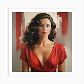 Woman In Red Dress Art Print 2 Art Print