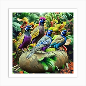 Birds Of Paradise Art Print