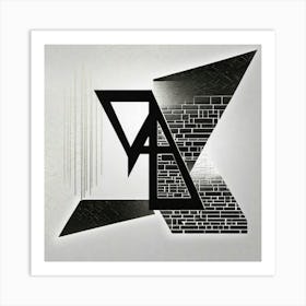 Black angle design Art Print