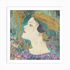 Woman In The Meadow Art Print