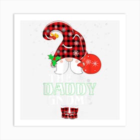 Daddy Gnome Buffalo Plaid Matching Family Christmas Pajama Art Print