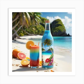 Tropical Cocktail On The Beach Art Print