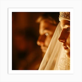 Bride And Groom In The Church Art Print