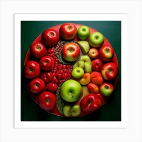 Firefly Yin Yang Harmony Of Red And Green Apples 50272 Art Print