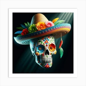 Day Of The Dead Skull 9 Art Print