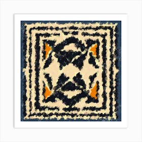 Blue And Orange Symmetry in Motion Art Print