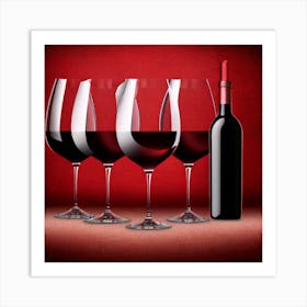 Red Wine Glasses 4 Art Print