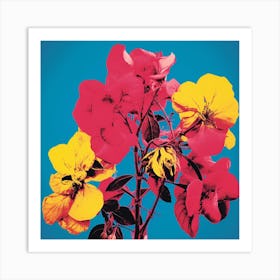 Andy Warhol Style Pop Art Flowers Bougainvillea Square Art Print