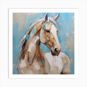 Blue Champagne Horseirena Art Print