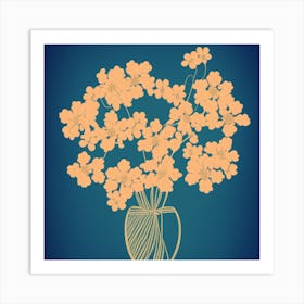 Flowers In A Vase Pixel Art Print