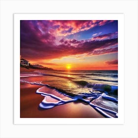 Sunset On The Beach 326 Art Print