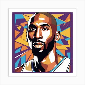 Kobe Bryant Basketball Nba Player Low Poly (1) Art Print