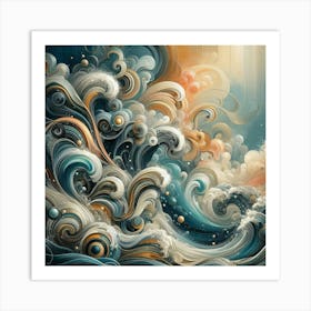 Abstract Ocean Waves Art Print