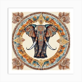 Elephant In A Circle Art Print