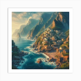 Village By The Sea Art Print