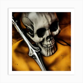 Skull With Swordxz Art Print