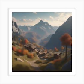 Village In The Mountains 16 Art Print