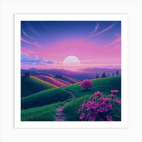 Sunset In The Mountains Art Print