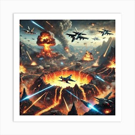 Lava Air Battle Art Print