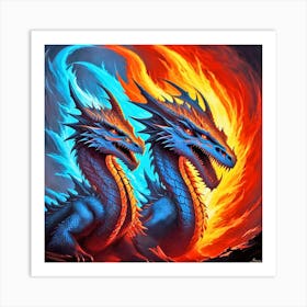 Dragons Of Fire 1 Art Print