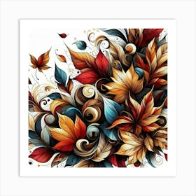 Autumn leaves swirling 3 Art Print