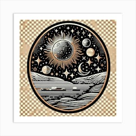 Sun And Moon In The Sky Art Print