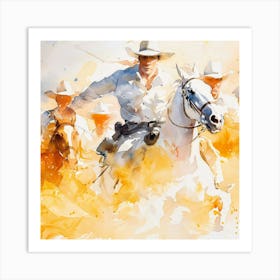 Cowboys On Horseback Poster