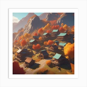 Autumn Village 52 Art Print