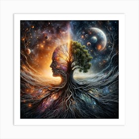 Psychedelic, Tree of Life, Psychology, Human, Space Art Print