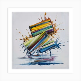 A group of paintings falling on top of each other 16 Art Print