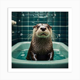 Default Otter Bathroom Animal Art 1 Art Print