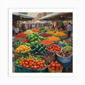 Fruit And Vegetable Market 1 Art Print