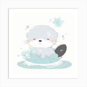 Kawaii Otter Art Print